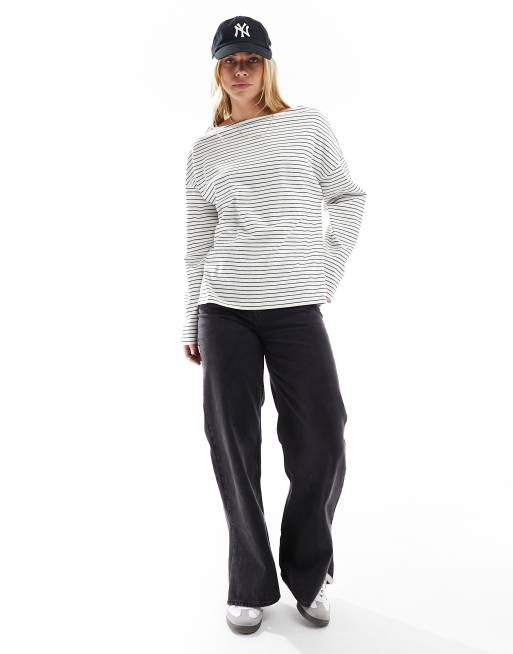 Asos striped long sleeve top deals