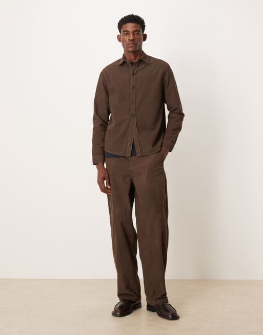 ASOS DESIGN – Langärmliges Hemd aus Cord in Braun, Kombiteil, 2 von 5
