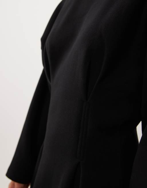 ASOS DESIGN langärmliges Minikleid mit taillierter Taille in Schwarz, 4 von 4
