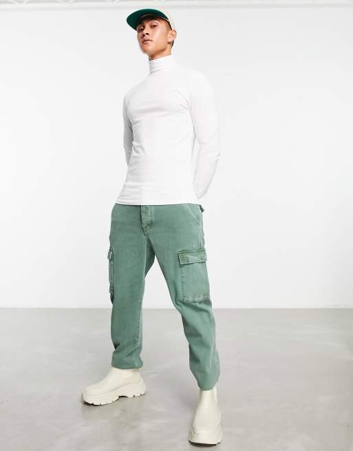 ASOS DESIGN – Langärmliges Muskelshirt in Weiß mit Rollkragen, 4 von 4