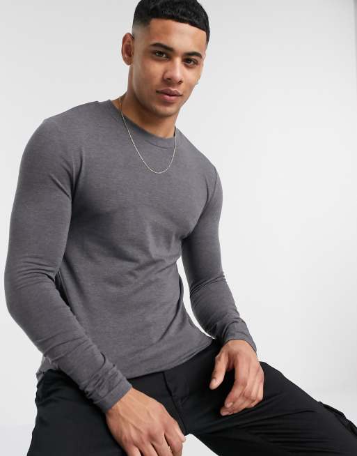 ASOS DESIGN – Langärmliges Muskelshirt