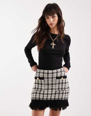 ASOS DESIGN - Langärmliges Oberteil in Schwarz