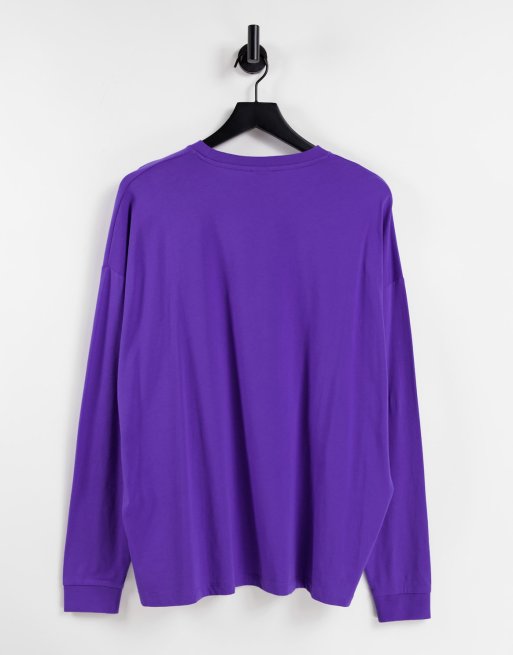 ASOS DESIGN Langarmliges Oversize Shirt in Lila PURPLE ASOS