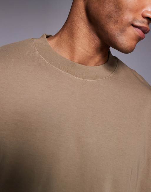 ASOS DESIGN – Langärmliges Oversize-T-Shirt aus schwerem Material in Braun mit Bündchen, 5 von 5