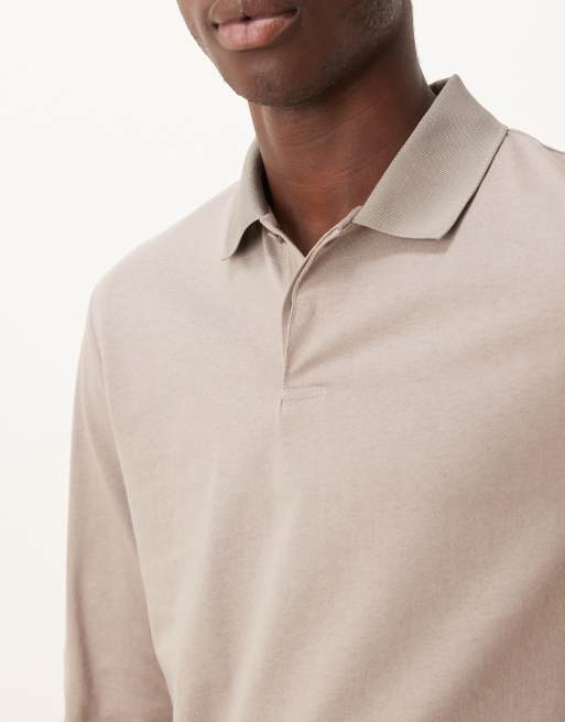 ASOS DESIGN – Langärmliges Polohemd in Steinbeige, 5 von 5