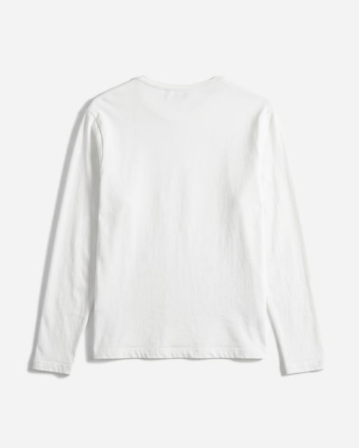ASOS DESIGN – Langärmliges Regular-Fit-T-Shirt in cremeweißer Leinenoptik mit Henley-Ausschnitt, 7 von 12
