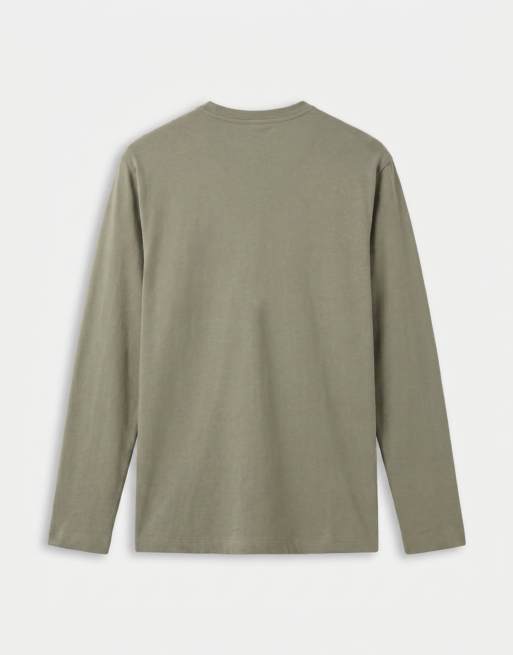 ASOS DESIGN – Langärmliges Relaxed-Fit-Henley-Shirt in grüner Waschung, 7 von 7