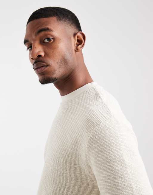 ASOS DESIGN – Langärmliges Relaxed-Fit-T-Shirt aus Bouclé in Beige , 5 von 5