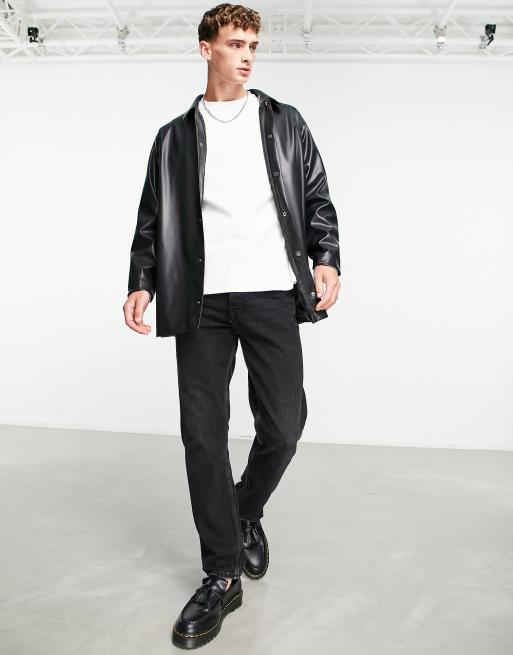 ASOS DESIGN – Langärmliges Shirt mit lockerer Passform und smartem Rippmuster in Weiß, 4 von 4