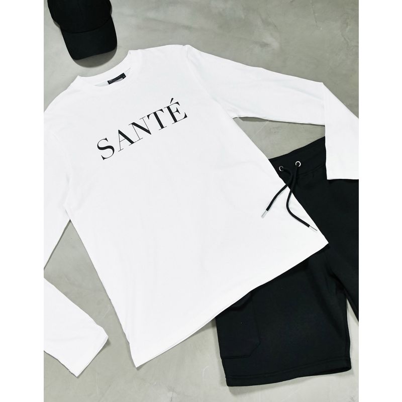 DESIGN – Langärmliges Shirt mit Sante-Print vorn