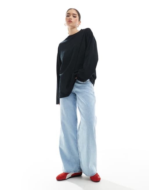 ASOS DESIGN – Langärmliges Skater-Shirt in Schwarz, 2 von 4