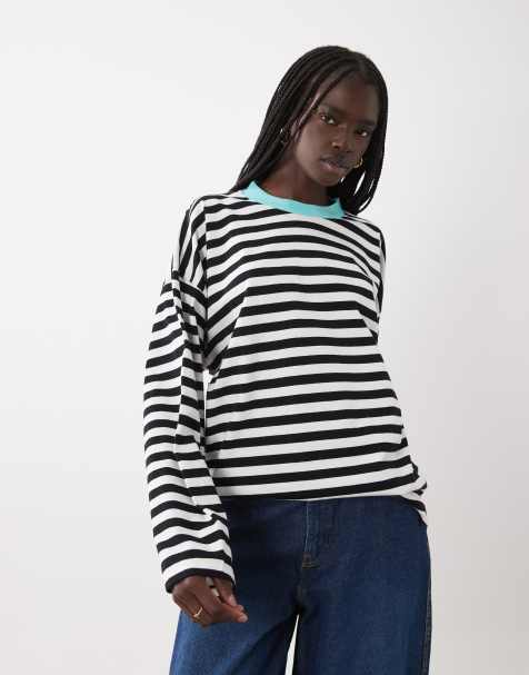 ASOS DESIGN langärmliges T-Shirt mit Streifen - view 1