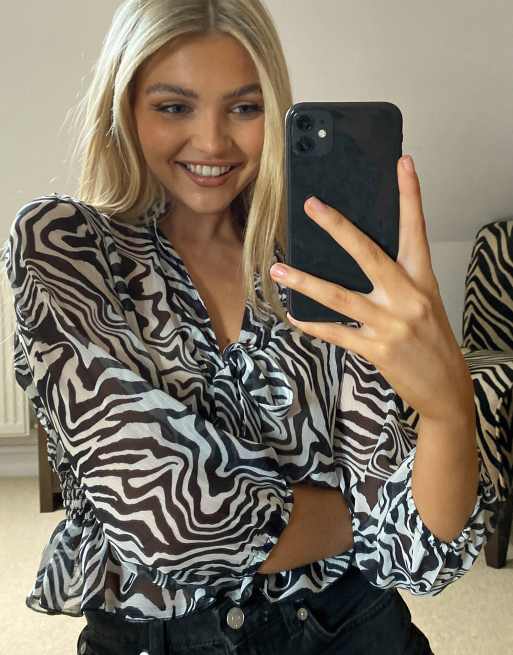 Asos zebra print top clearance