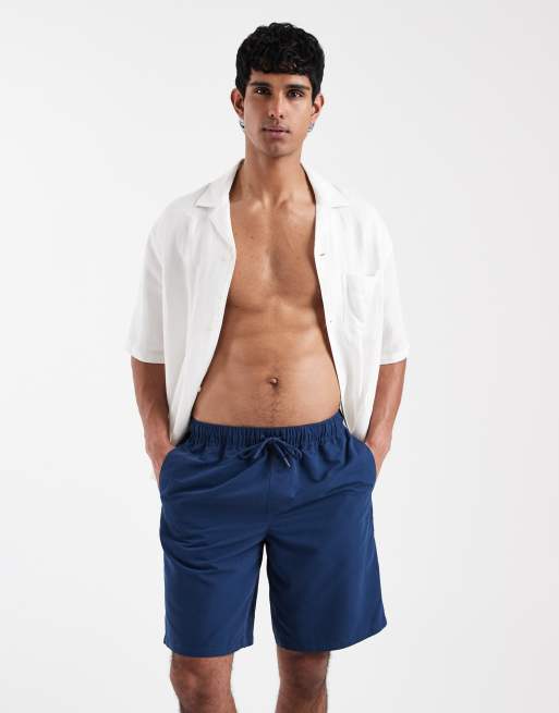 ASOS DESIGN – Lange Badeshorts in Marineblau, 2 von 5