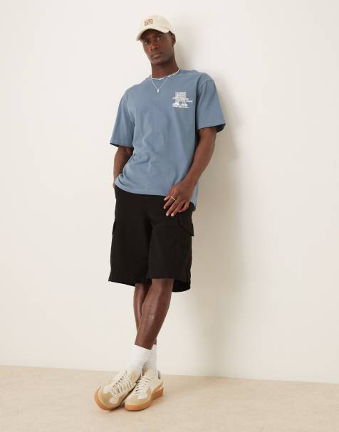 ASOS DESIGN – Lange Cargo-Shorts in Schwarz - view 1