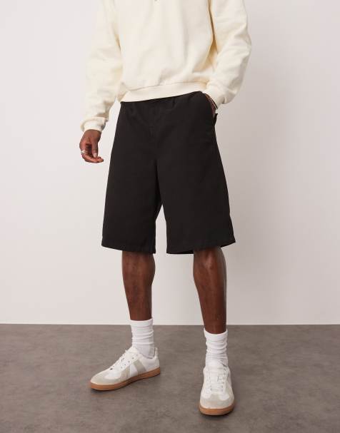 ASOS DESIGN - Lange geplooide short in zwart - view 1