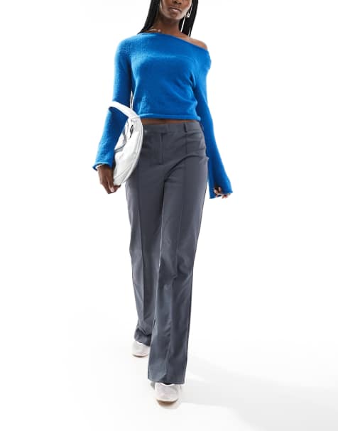 ASOS DESIGN – Lange Hose in Schiefergrau mit schmalem Schnitt - view 1