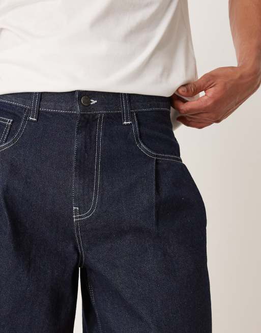 ASOS DESIGN – Lange Jeansjorts in Raw-Waschung mit Faltentaschen, 3 von 5