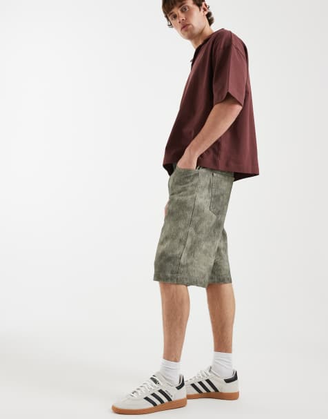 ASOS DESIGN - Lange jort met pluizige print in kaki - view 1