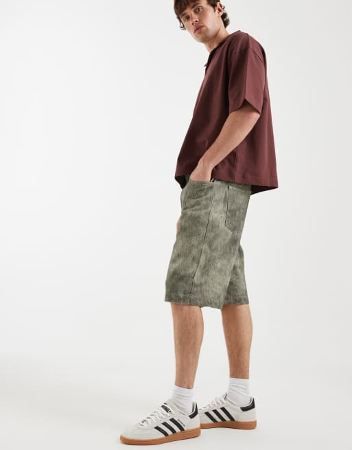ASOS DESIGN - Lange jort met pluizige print in kaki, 2 van 5