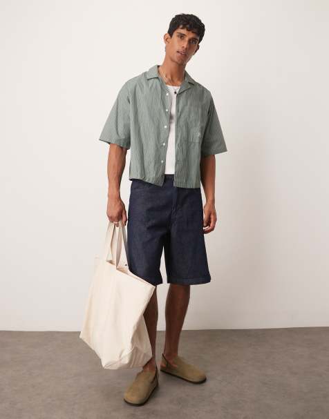 ASOS DESIGN - Lange jorts i denim i rå vask - view 1