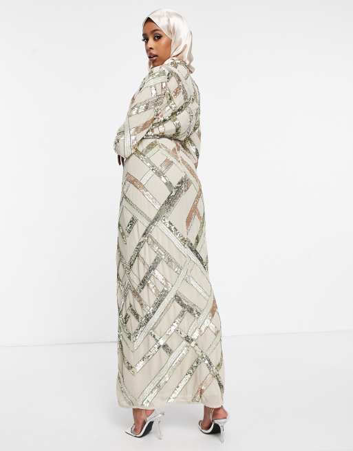 ASOS DESIGN - Lange jurk met versiering, 2 van 4