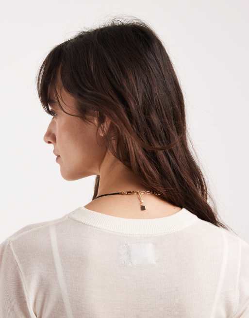 ASOS DESIGN – Lange Kordelhalskette in Schwarz mit Quastenanhänger, 2 von 4