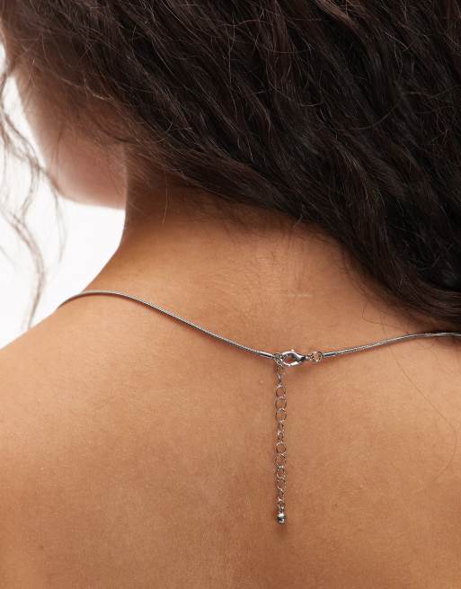 ASOS DESIGN - Lange lariat-ketting met druppelhanger in zilverkleur, 2 van 3
