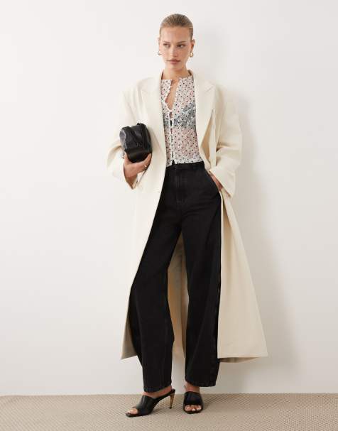 ASOS DESIGN - Lange oversized mannelijke blazer in ecru - view 1