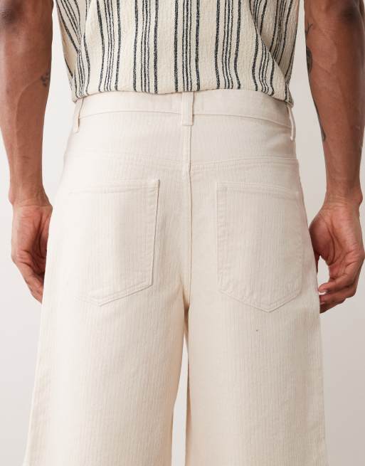 ASOS DESIGN - Lange råhvide jorts med sildebensmønster, 4 af 5