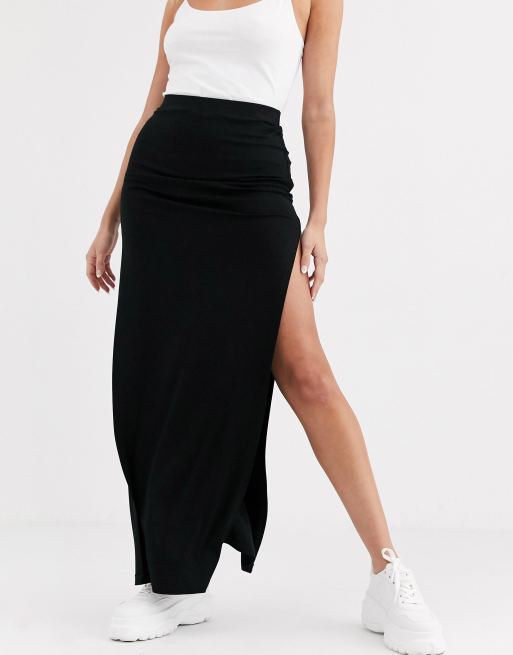 ASOS DESIGN - Lange rok met dubbele dijsplit