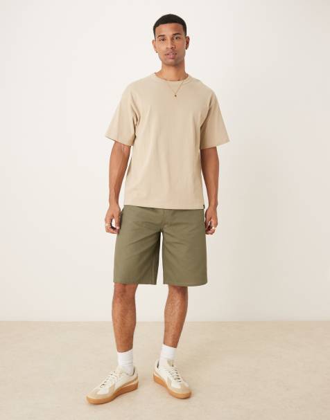 ASOS DESIGN - Lange short van canvas in kaki - view 1