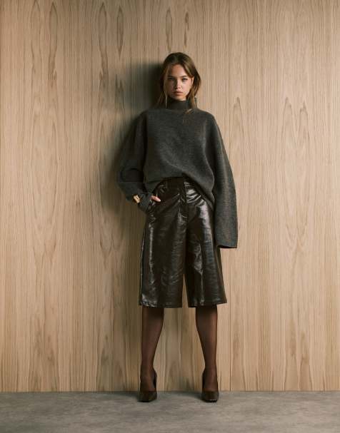 ASOS DESIGN - Lange shorts i tekstureret læderlook - view 1
