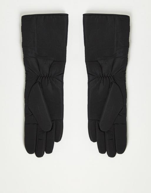 ASOS DESIGN – Lange Stepphandschuhe in Schwarz
