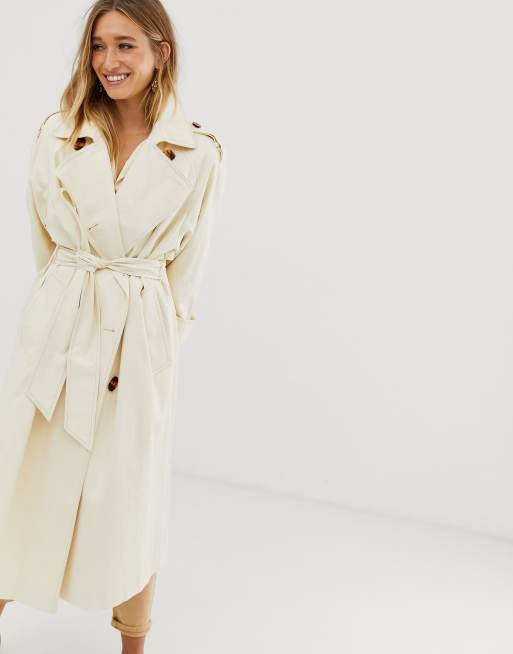 ASOS DESIGN - Lange trenchcoat met statement-knopen