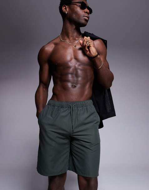 ASOS DESIGN - Lange zwemshort in groen - view 1