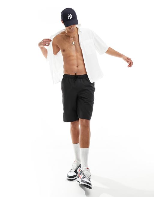 ASOS DESIGN - Lange zwemshort in zwart