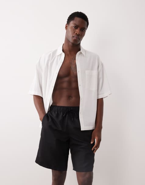 ASOS DESIGN - Lange zwemshort in zwart - view 1