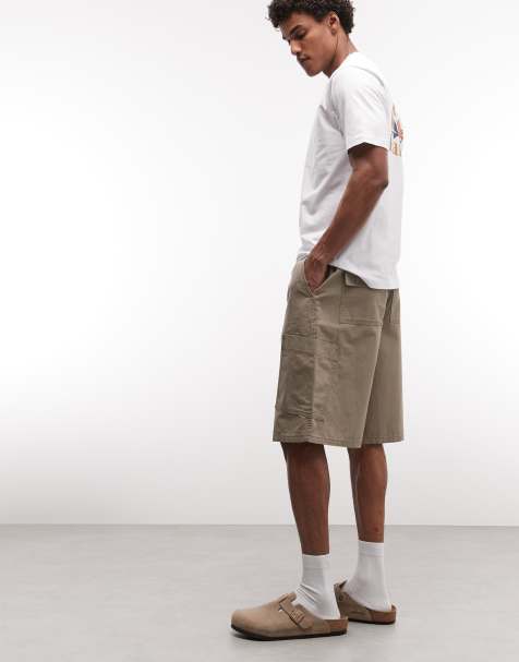 ASOS DESIGN – Länger geschnittene Cargo-Shorts in Beige - view 1