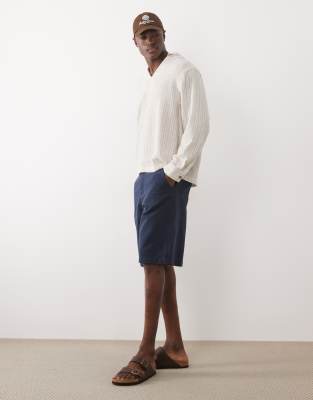 Länger geschnittene Jorts in Marineblau-Navy Navy 48