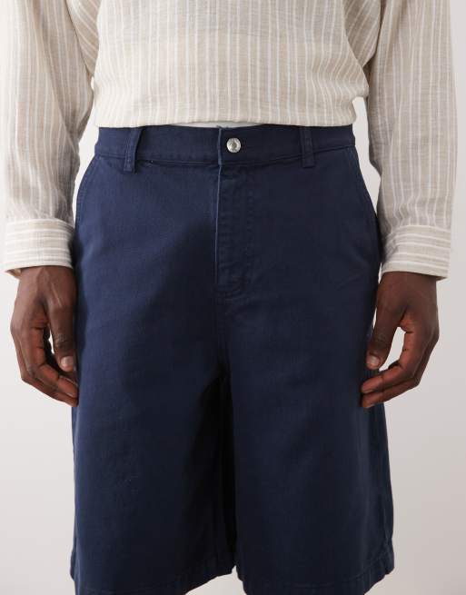 ASOS DESIGN – Länger geschnittene Jorts in Marineblau, 2 von 5