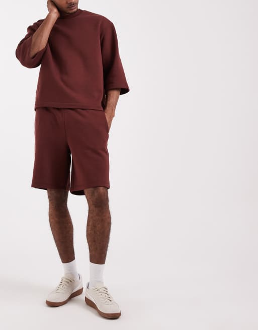 ASOS DESIGN – Länger geschnittene Oversize-Bermudashorts aus Jersey in Dunkelbraun, Kombiteil, 2 von 5