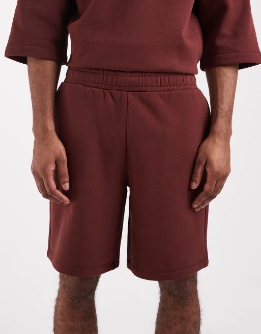 ASOS DESIGN – Länger geschnittene Oversize-Bermudashorts aus Jersey in Dunkelbraun, Kombiteil, 5 von 5