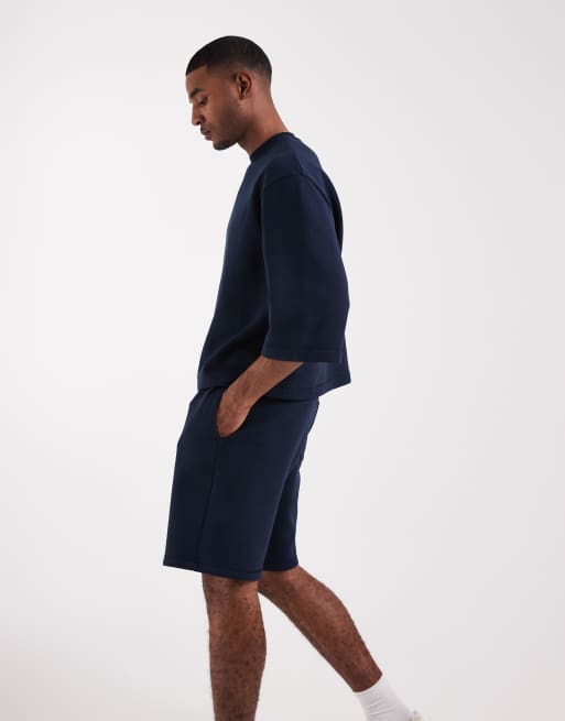 ASOS DESIGN – Länger geschnittene Oversize-Bermudashorts aus Jersey in Marineblau, Kombiteil, 2 von 5