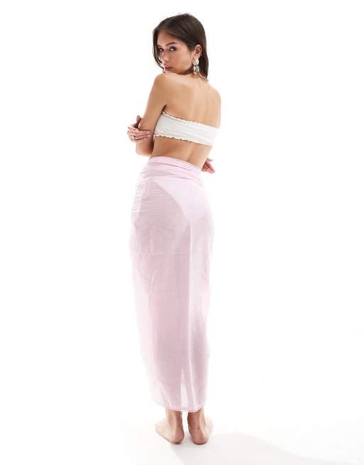 ASOS DESIGN – Langer Multifunktions-Sarong für den Strand in Rosa, 5 von 5