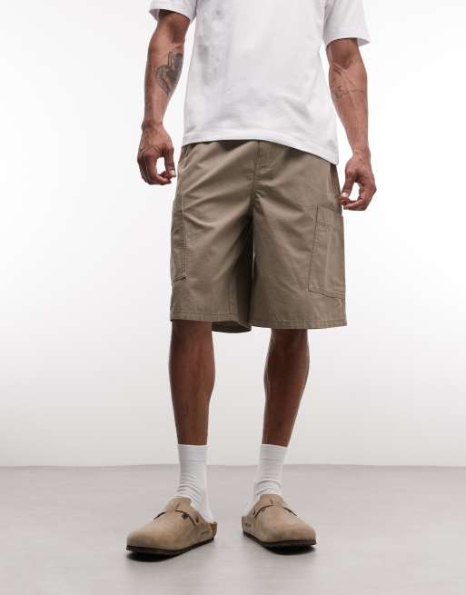 ASOS DESIGN - Langere cargoshort in beige, 5 van 5