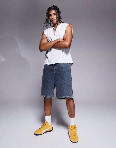 ASOS DESIGN - Langere denim jort in donkere acid-wash - view 1