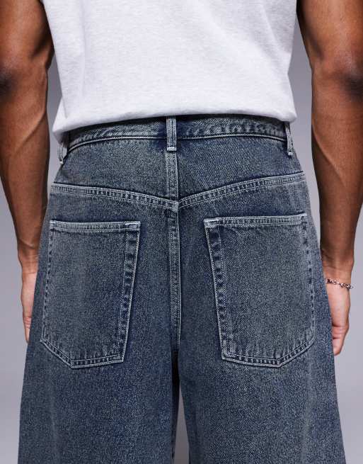ASOS DESIGN - Langere denim jort in donkere acid-wash, 4 van 5