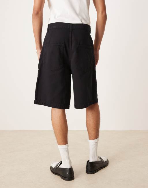 ASOS DESIGN – Längere Denim-Jorts in Schwarz mit verdrehtem Saum, 5 von 5