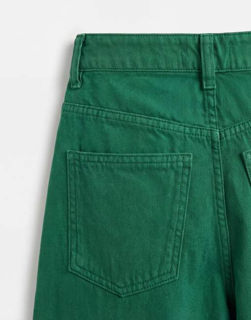ASOS DESIGN – Längere Jeansshorts in Grün mit A-Linien-Schnitt, 8 von 9